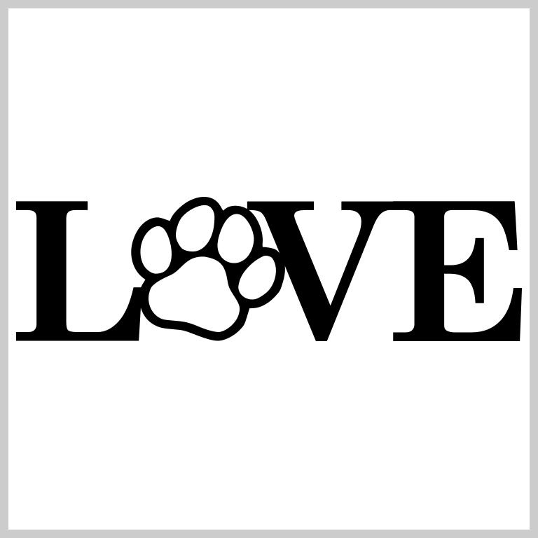 Dog Paw Print Love