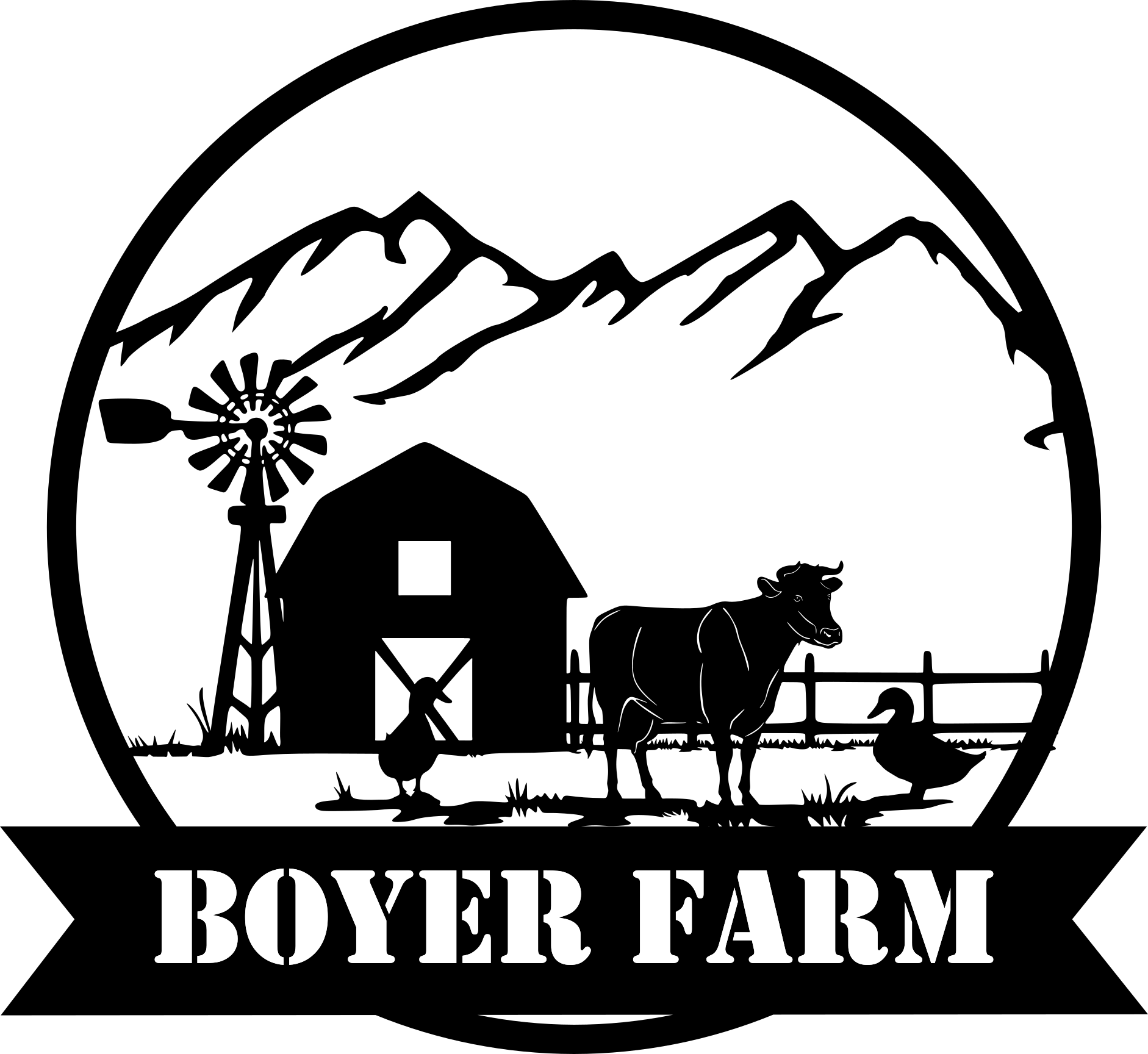 farm scene silhouette