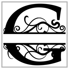 Swirly Split Monogram