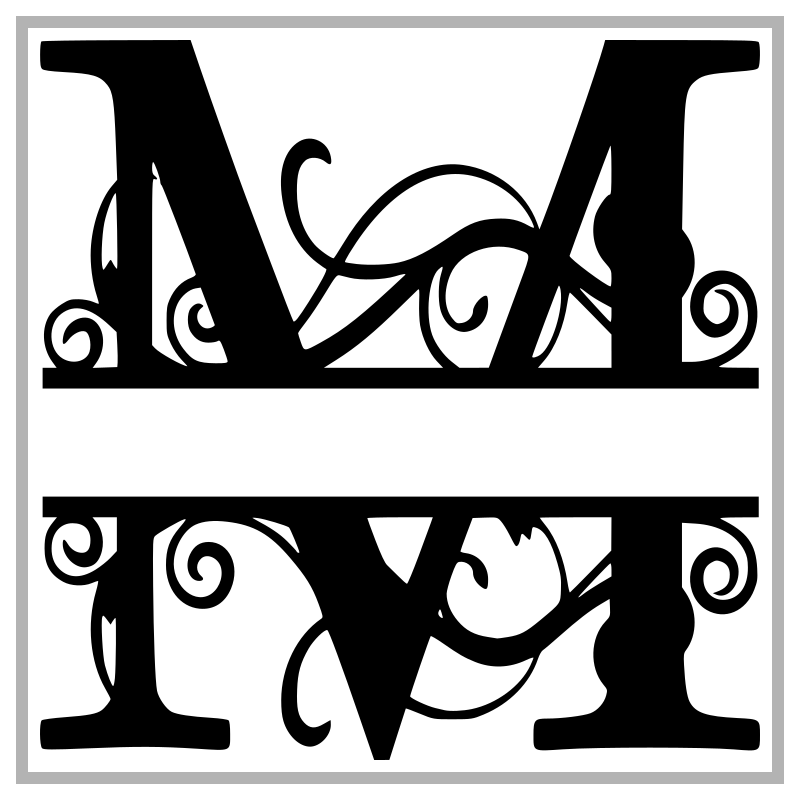 Swirly Split Monogram